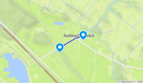 Kartenausschnitt Bahnhof Raddusch Radduscher